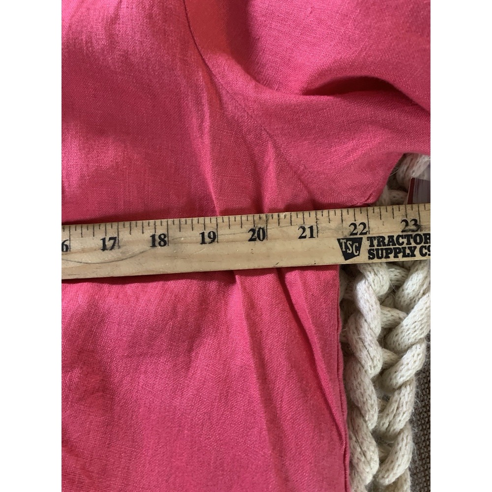 Women's 16P JM Collection Pink 100% Linen 3/4 Sleeve Button Shirt NWT - Picture 9 of 11